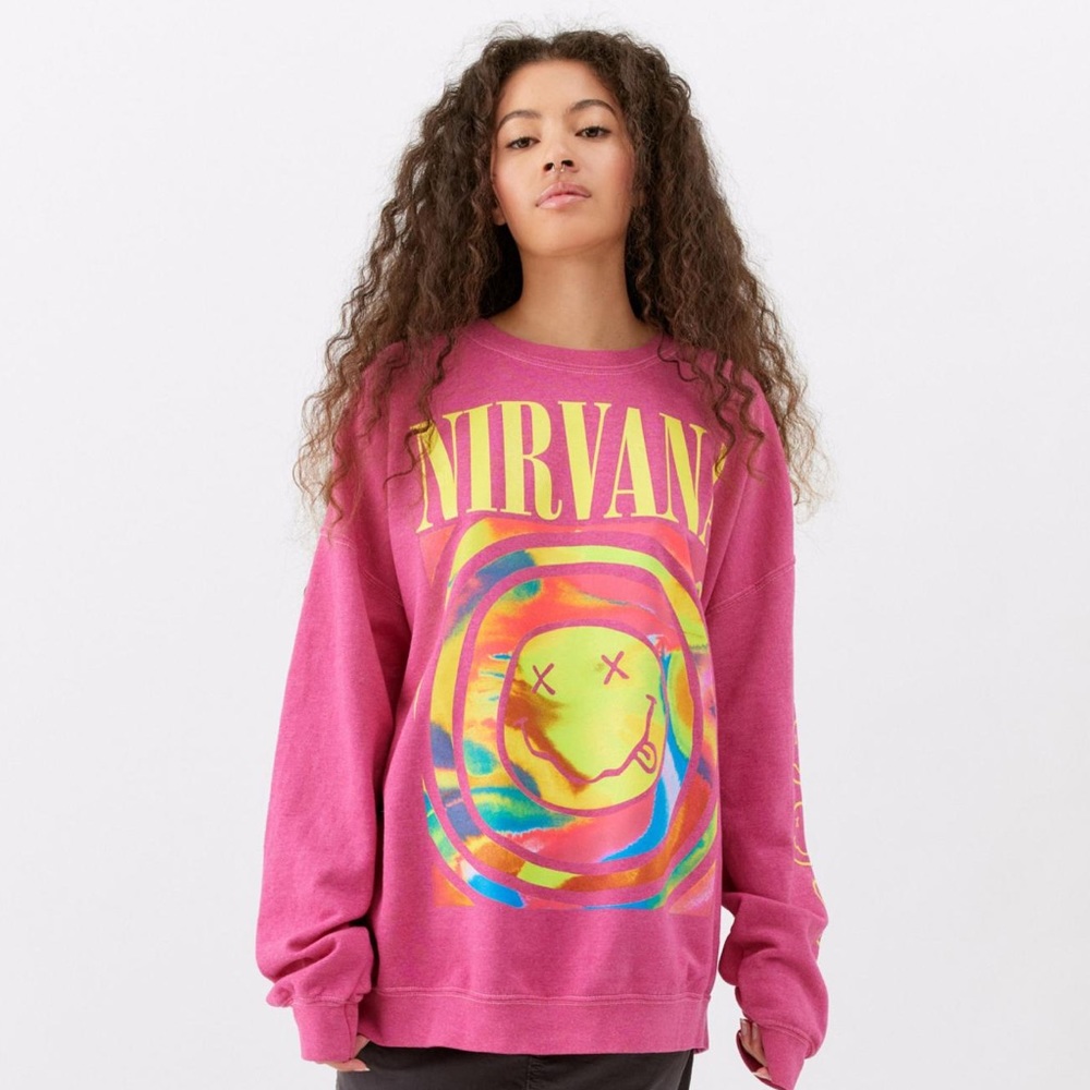Nirvana pink sweatshirt UO